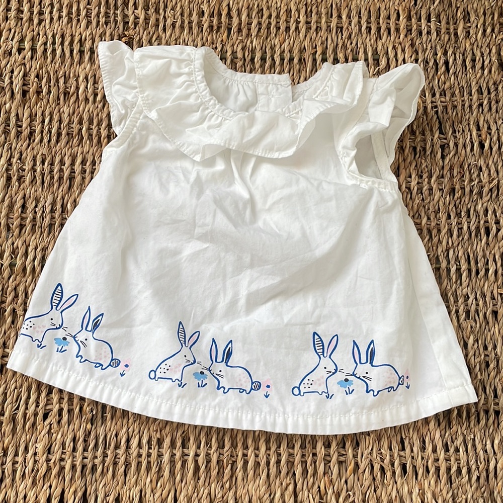Gymboree white bunny rabbit dress 3-6 months